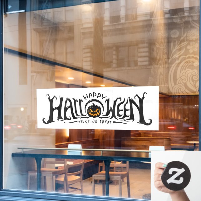 Autocollant Pour Fenêtre Joyeux Halloween Jack-O-Lantern Cling de fenêtre (Fenêtre de café)