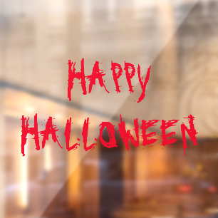 Autocollant Pour Fenêtre Joyeux Halloween rouge sang décorations effrayante