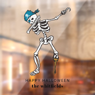 Autocollant Pour Fenêtre Joyeux Halloween squelette pirate Dabbing Famille