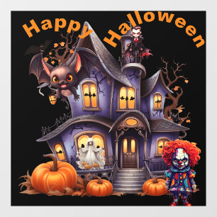 Autocollant Pour Fenêtre Joyeux Halloween venez chez moi si vous osez.