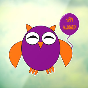 Autocollant Pour Fenêtre Joyeux hibou de la fête d'Halloween