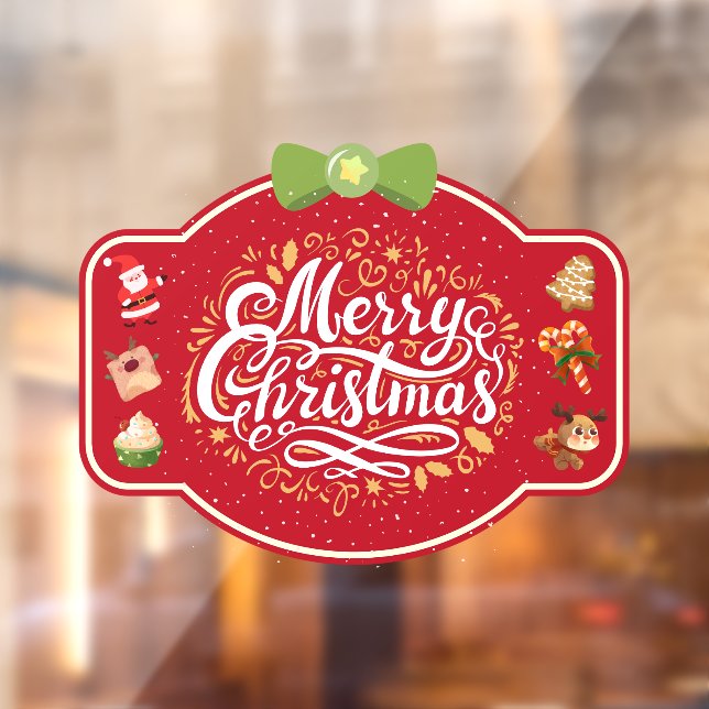 Autocollant Pour Fenêtre Joyeux Noël Bonbons Cadeau Vacances Boutique Vibes (Feuille 2)