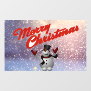 Autocollant Pour Fenêtre Joyeux Noël Snowman Clouer la fenêtre