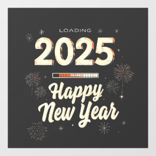 Autocollant Pour Fenêtre Joyeux Nouvel An 2025 Famille correspondant