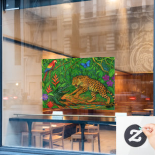 Autocollant Pour Fenêtre "Jungle Rivals" - Portrait coloré de la faune