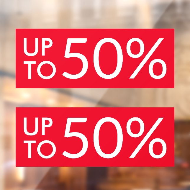 Autocollant Pour Fenêtre Jusqu'à % de vente personnalisé signe de fermeture (Feuille 2)
