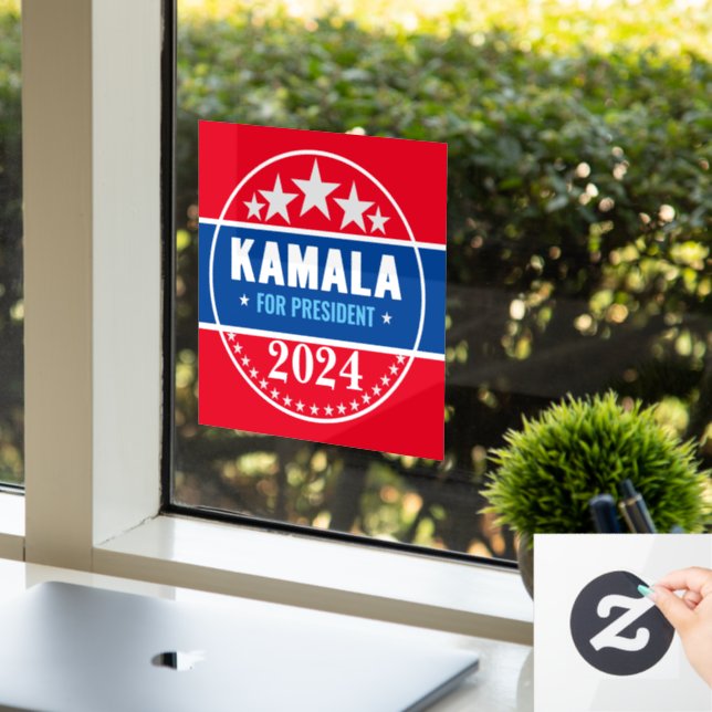 Autocollant Pour Fenêtre Kamala Harris 2024 pour le président (Bureau)