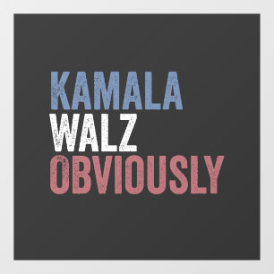 Autocollant Pour Fenêtre Kamala Walz, de toute évidence, jour des élections