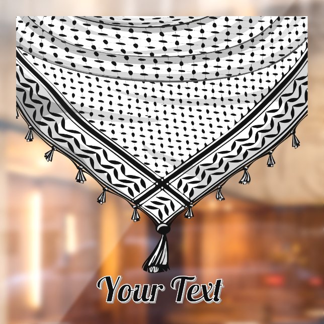 Autocollant Pour Fenêtre Keffiyeh Écharpe palestinienne tissu traditionnel (Feuille 2)