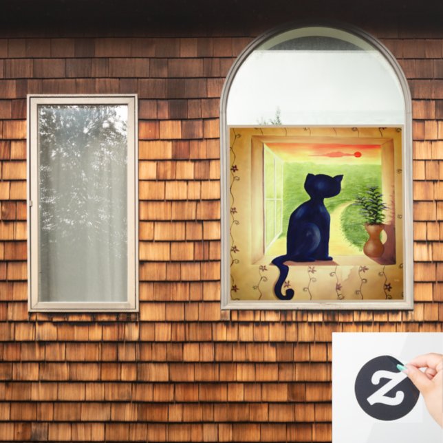 Autocollant Pour Fenêtre Kitty in the Window (Fenêtre d'accueil)