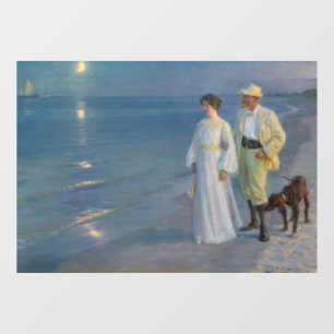 Autocollant Pour Fenêtre Kroyer - L'artiste et sa femme sur la plage
