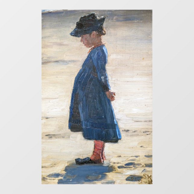 Autocollant Pour Fenêtre Kroyer - Petite fille debout sur Skagen Beach (Feuille)