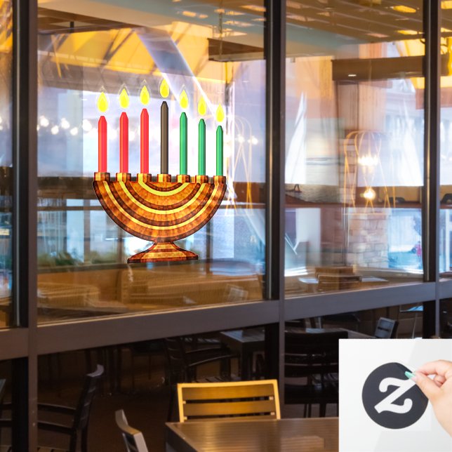 Autocollant Pour Fenêtre Kwanzaa Kinara (Fenêtre du restaurant)
