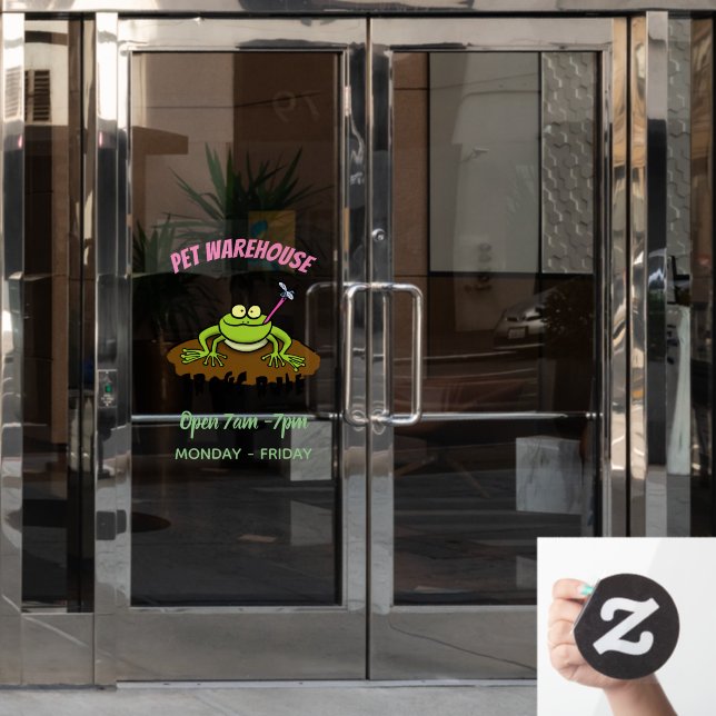 Autocollant Pour Fenêtre La grenouille règle drôle dessin de grenouille ver (Porte de bureau)