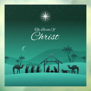 Autocollant Pour Fenêtre La naissance du Christ Nativité Fenêtre de la scèn