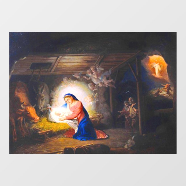 Autocollant Pour Fenêtre La Nativité du Christ (Feuille)