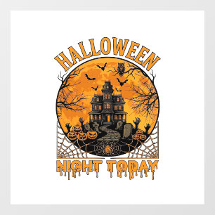 Autocollant Pour Fenêtre La nuit d'Halloween aujourd'hui Manoir hanté Citro