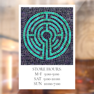 Autocollant Pour Fenêtre LABYRINTH III 12x18 Clôture de fenêtre +Texte - Bl