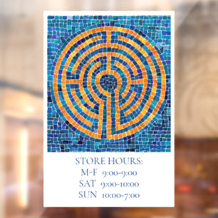 Autocollant Pour Fenêtre LABYRINTH IV 12x18 Clôture de fenêtre +Texte