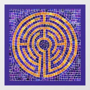 Autocollant Pour Fenêtre LABYRINTH MOSAIC 12x12 Cling de fenêtre - violet