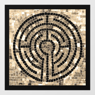 Autocollant Pour Fenêtre LABYRINTH V 12x12 Cling de fenêtre - Noir