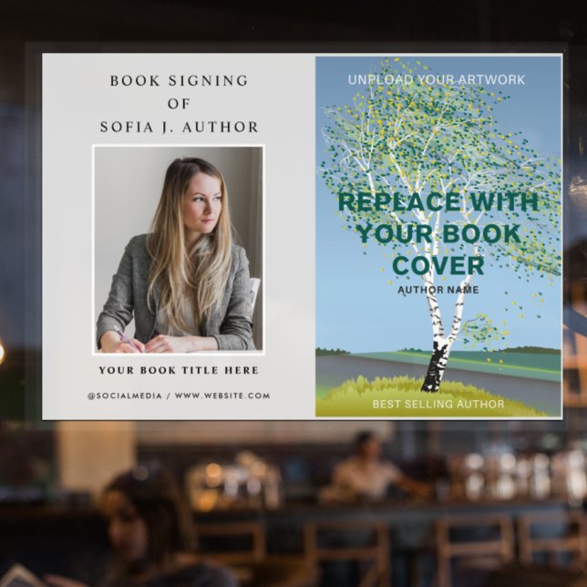 Autocollant Pour Fenêtre Lancement du livre Signer l Livre de l'auteur prom (Créateur téléchargé)