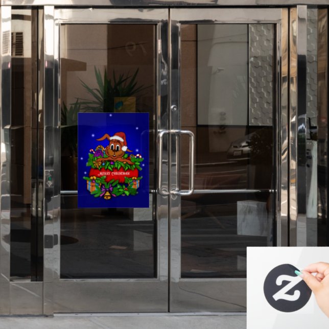 Autocollant Pour Fenêtre Lapin de Noël (Porte de bureau)