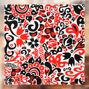 Autocollant Pour Fenêtre L'art populaire ukrainien motif floral abstact
