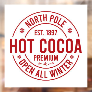 Autocollant Pour Fenêtre Le cacao chaud Festif du Pôle Nord