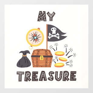 Autocollant Pour Fenêtre Le coffre au trésor du pirate
