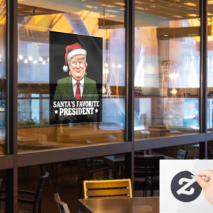 Autocollant Pour Fenêtre Le président préféré du Père Noël drôle Trump Noël
