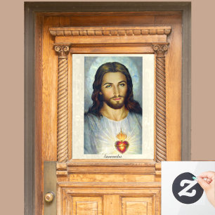 Autocollant Pour Fenêtre Le Sacré Coeur de Jésus Bienvenidos Large
