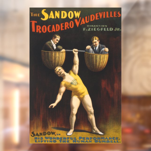 Autocollant Pour Fenêtre Le Sandow Eugen Sandow Vaudeville Weightlifter (Feuille 2)