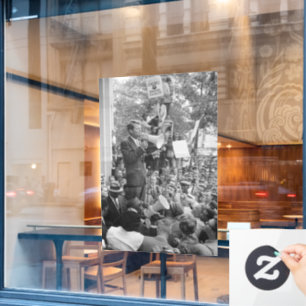 Autocollant Pour Fenêtre Le sénateur Robert Kennedy en campagne pour le pré