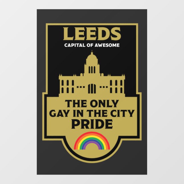 Autocollant Pour Fenêtre Leeds Gay pride - Leeds England LGBT - (Feuille)