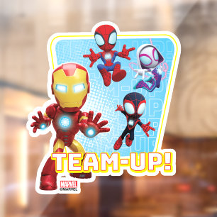 Autocollant Pour Fenêtre L'équipe Spidey et Iron Man s'unissent !