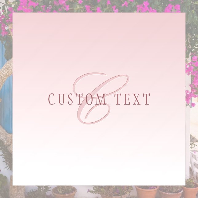 Autocollant Pour Fenêtre Lettre élégante & monogramme | Rose ombré (Créateur téléchargé)