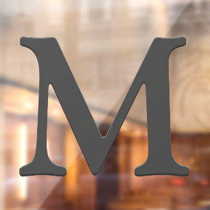 Autocollant Pour Fenêtre Lettre monographique personnalisée en gris foncé f