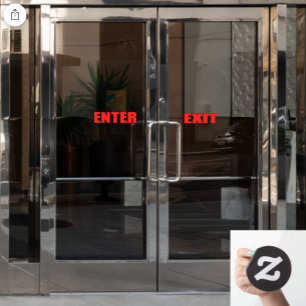 Autocollant Pour Fenêtre Lettres Rouges Entrée Sortie Magasin Porte Entrepr