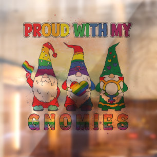 Autocollant Pour Fenêtre LGBT Fier Avec Mes Gnomies