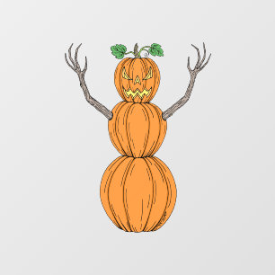 Autocollant Pour Fenêtre L'homme de citrouille Art d'Halloween