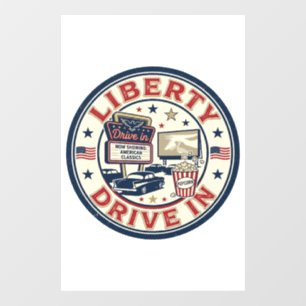 Autocollant Pour Fenêtre Liberty Drive In Patriotique Patriotique Drive In
