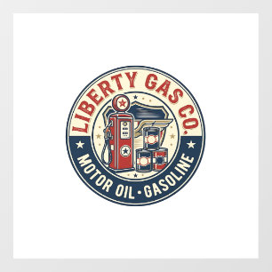 Autocollant Pour Fenêtre Liberty Gas Co Patriotique Station-service Patriot