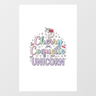 Autocollant Pour Fenêtre Licorne Cherry Coquette Licorne Original Zazzle De