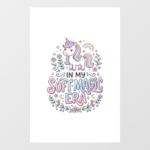 Autocollant Pour Fenêtre Licorne Dans Mon Ère De Magie Douce Typographie Lu