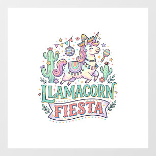Autocollant Pour Fenêtre Licorne Llamacorne Fiesta Vecteur Premium POD Artw