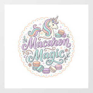 Autocollant Pour Fenêtre Licorne Macaron Magie T-Shirt Fantaisiste Design_1
