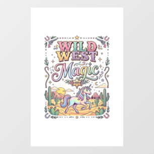 Autocollant Pour Fenêtre Licorne Magie Far West Original