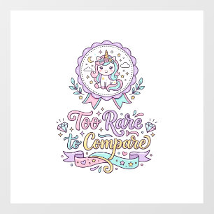 Autocollant Pour Fenêtre Licorne trop rare pour comparer T-shirt pastel mig