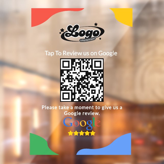 Autocollant Pour Fenêtre Lien de code QR Google Review  (Feuille 2)